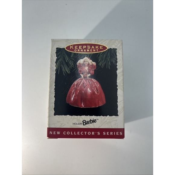 Vintage 1993 Barbie Hallmark Keepsake Ornament Holiday Barbie in Box #1 - Picture 7 of 12